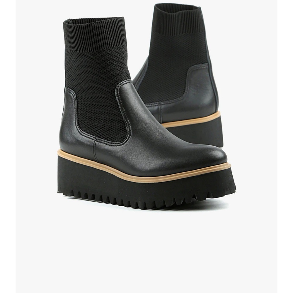 Chic Black Platform Sock Boots